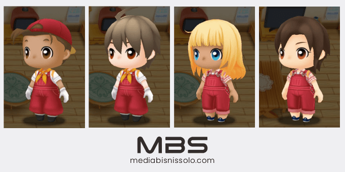 baju overall merah story of seasons friends of mineral town