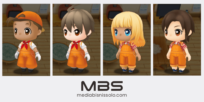 baju overall orange story of seasons friends of mineral town