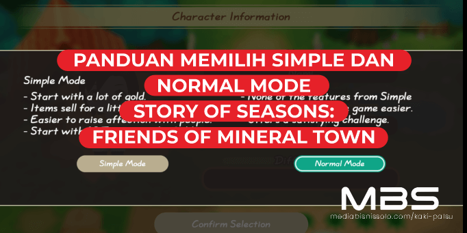 panduan memilih simple dan normal mode story of seasons friends of mineral town, panduan memilih simple dan normal mode